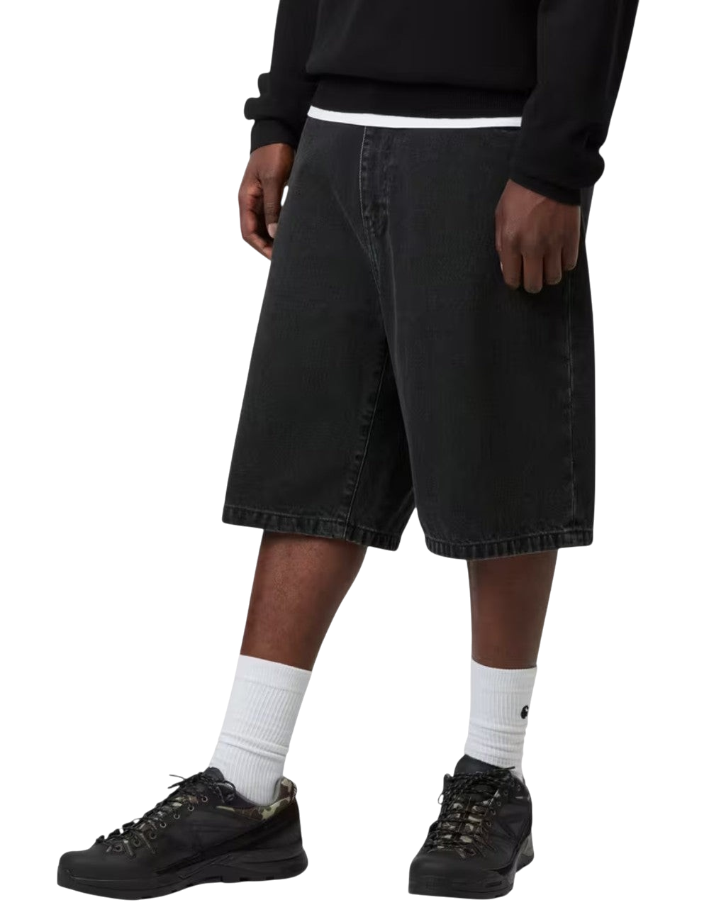Short Carhartt WIP Landon Short Noir en denim de coton robuste pour homme