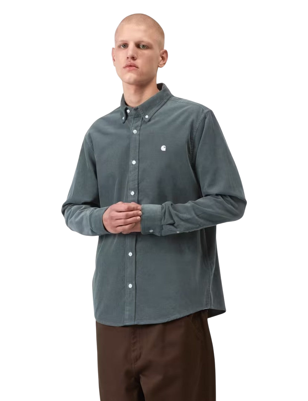 Chemise en velours Carhartt WIP Madison Fine Cord Shirt Bleu (Tide) 100% coton pour homme