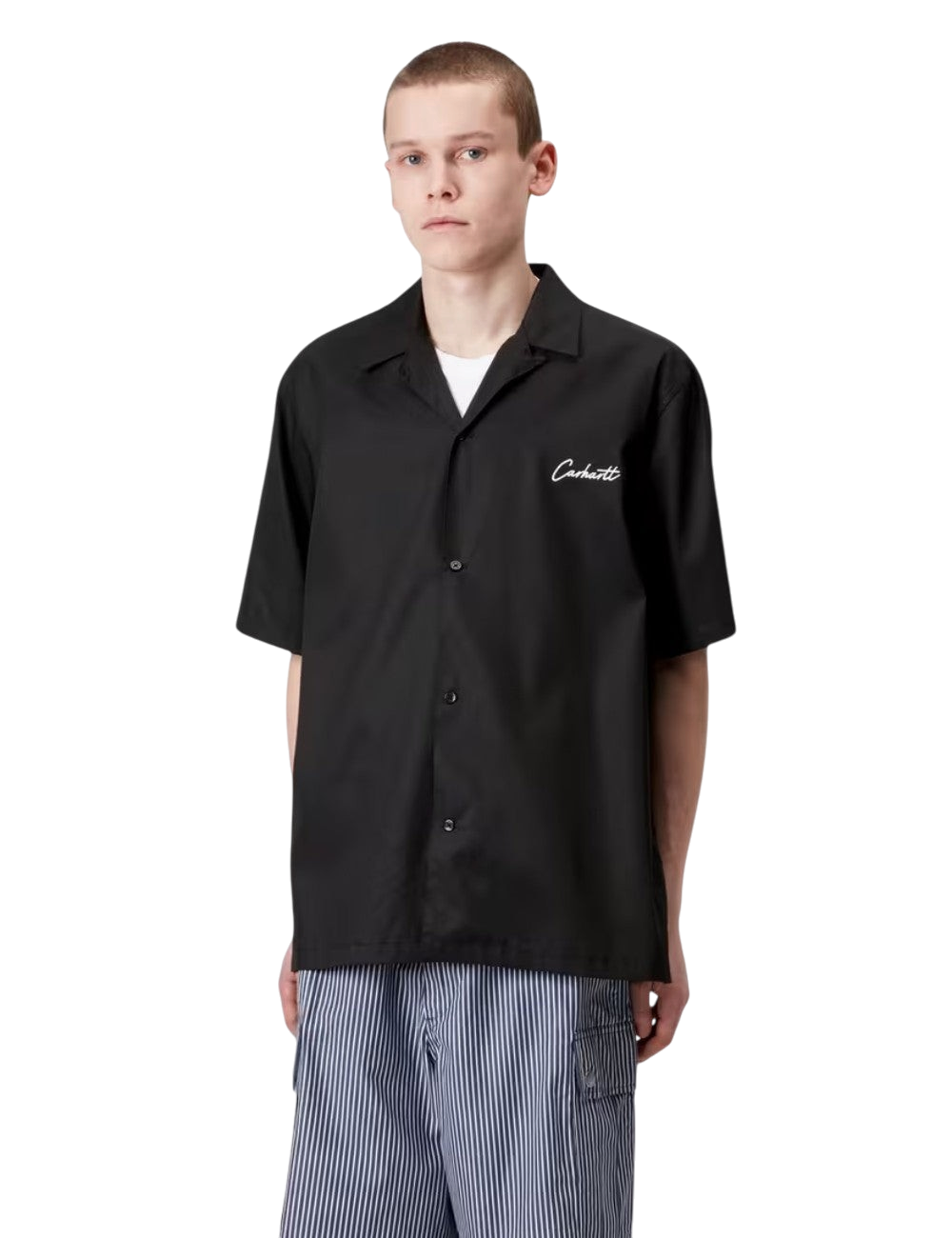 Chemise Carhartt WIP S/S Delray Shirt Noir (Black) pour homme