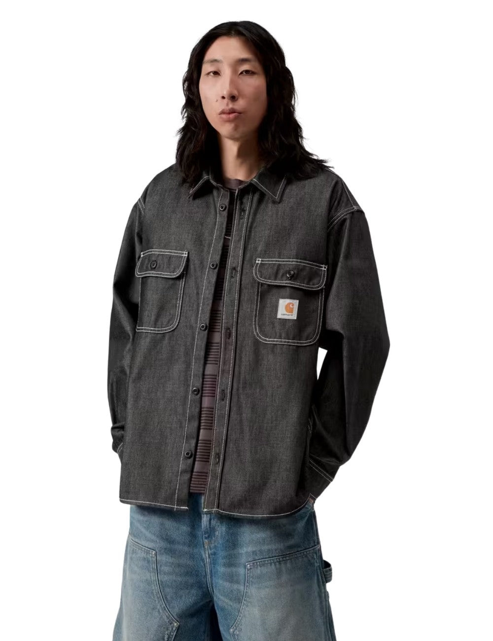 Veste-chemise Carhartt WIP Tigan Shirt Jac Noir (Black) pour homme