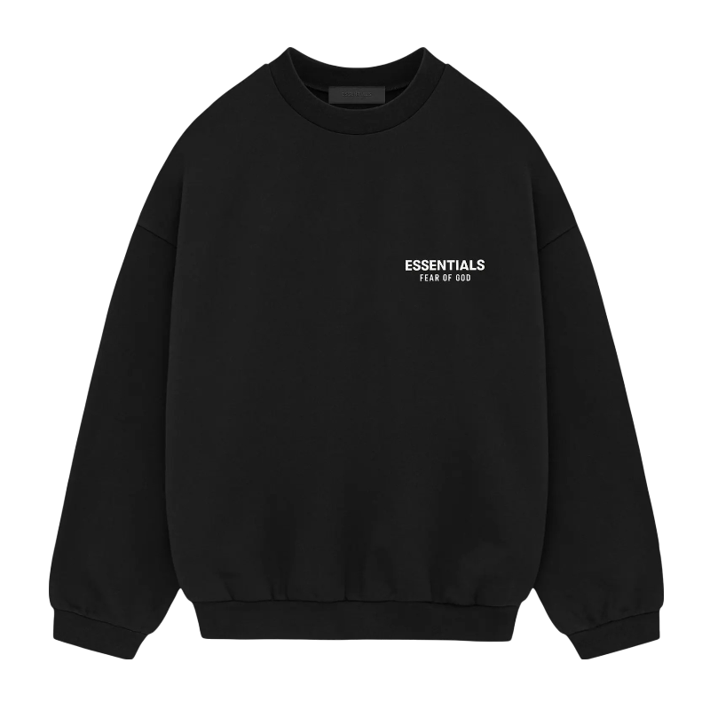 Fear of God Essentials Fleece Crewneck (FW24) Black - 192HO246260F