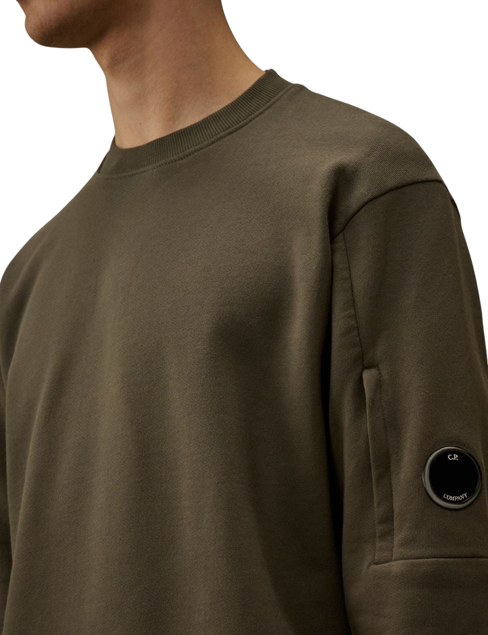 Sweat C.P. Company Diagonal Raised Fleece Crewneck Lens Sweatshirt Coupe Regular Homme