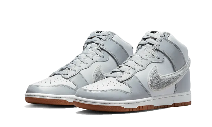 Dunk High Retro Chenille Swoosh White Grey