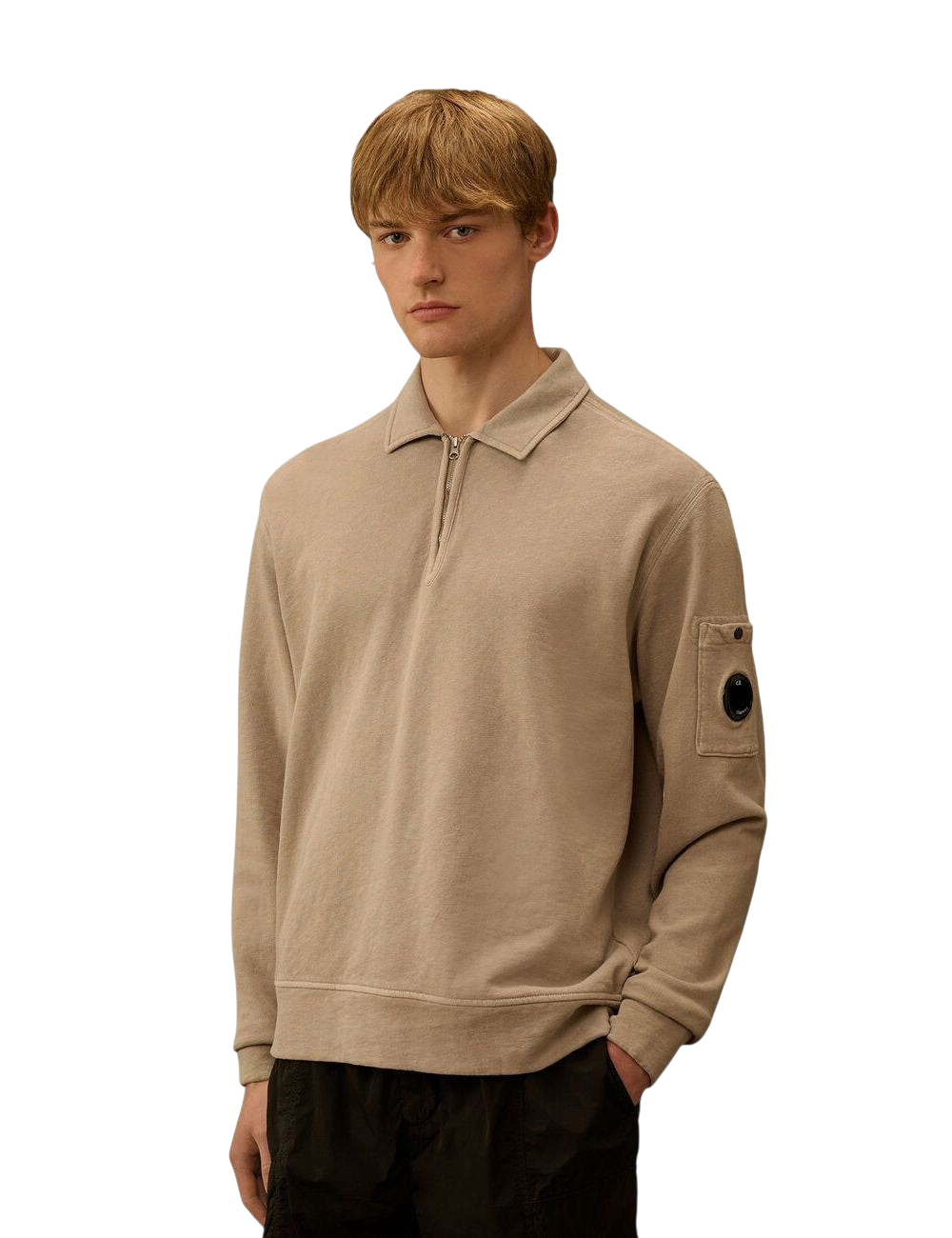 Sweat C.P. Company Malfilè Fleece Half Zip Lens Sweatshirt Coupe Regular Homme