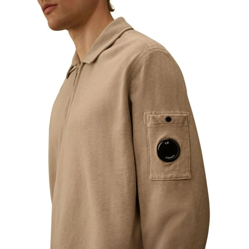 Malfilè Fleece Lens Half Zip Sweatshirt -  DOVE - GREY