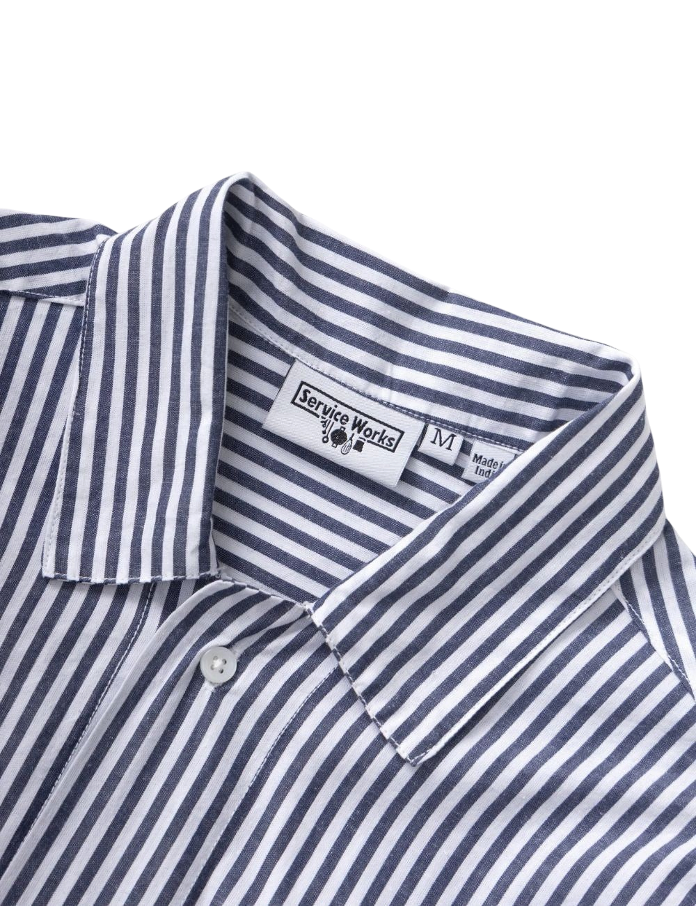 Chemise Service Works Poplin Stripe Waiter Shirt Royal Rayée Coupe Regular Unisexe