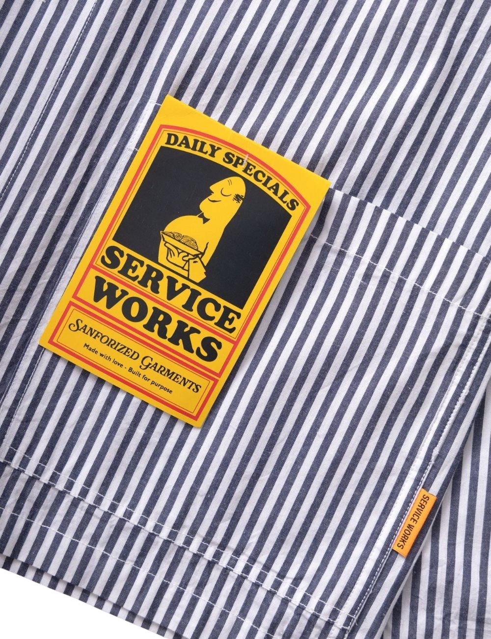 Chemise Service Works Poplin Stripe Waiter Shirt Royal Rayée Coupe Regular Unisexe