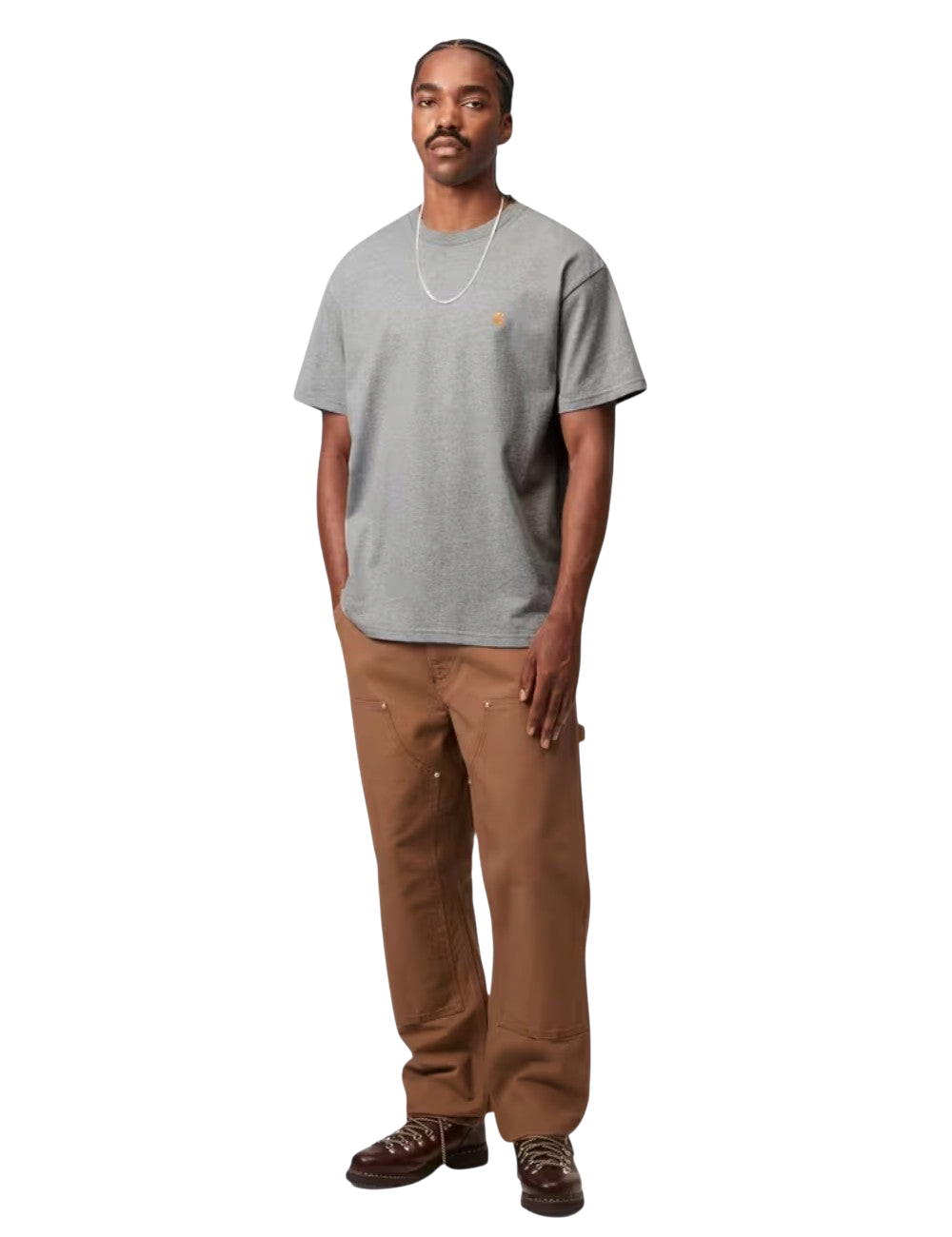 T-shirt Carhartt WIP S/S Chase T-Shirt Gris (Grey Heather) 100% coton pour homme