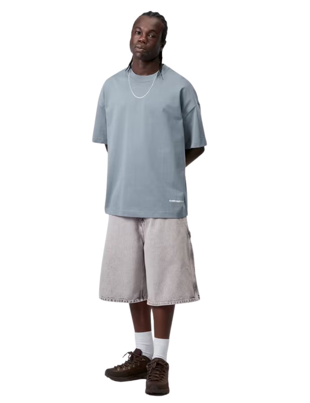 T-shirt Carhartt WIP S/S Link Script T-Shirt Bleu (Blue) 100% coton pour homme