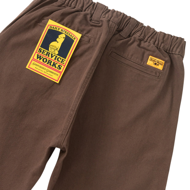 SERVICE WORKS PANTALON DE SERVEUR EN SERGE MARRON