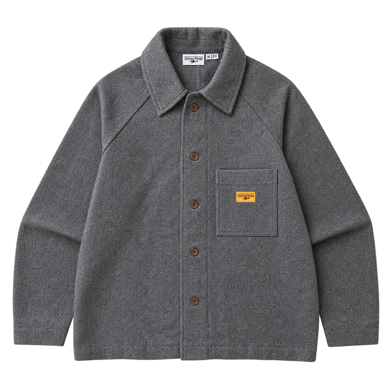SERVICE WORKS SURCHEMISE EN FLANELLE GRIS
