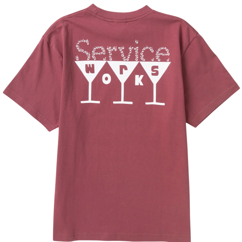 SERVICE WORKS T-SHIRT MARTINI ROUGE