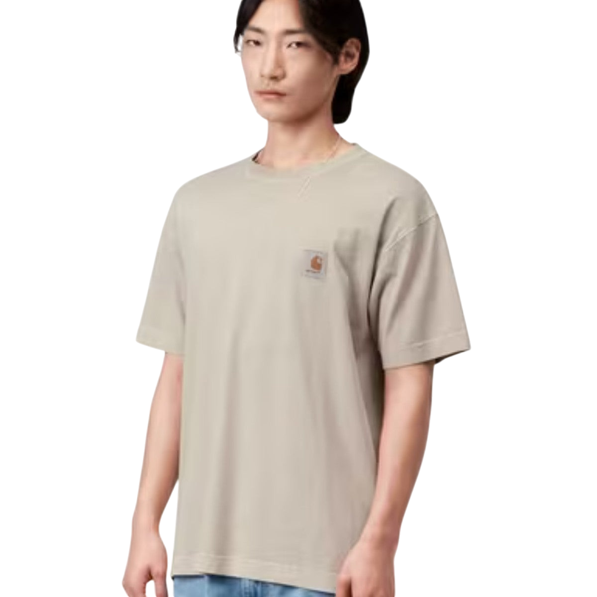 T-shirt Carhartt WIP S/S Vista Bleu Clair Garment Dyed Coupe Loose Homme