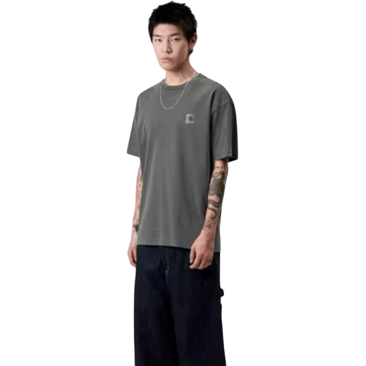 T-shirt Carhartt WIP S/S Vista Noir Garment Dyed Coupe Loose Fit Homme