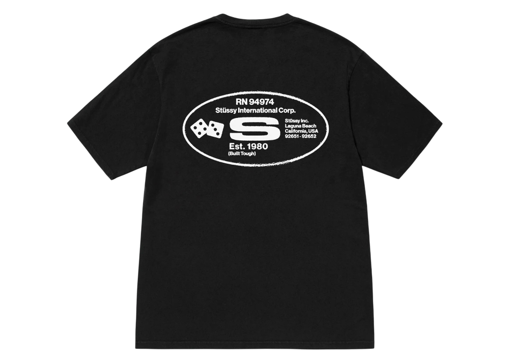Stussy Oval Corp Pig Dyed Tee 'Black'