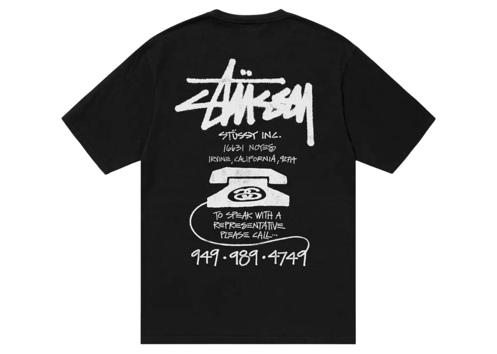 Stussy Old Phone Tee 'Black'