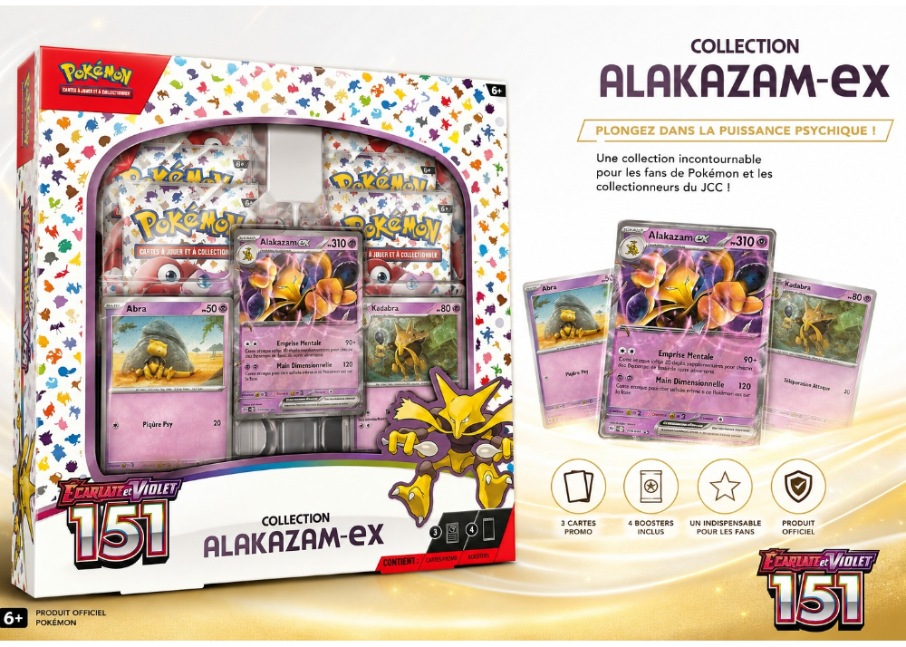 Coffret Collection Pokémon Écarlate et Violet 151 - Alakazam-EX - FR