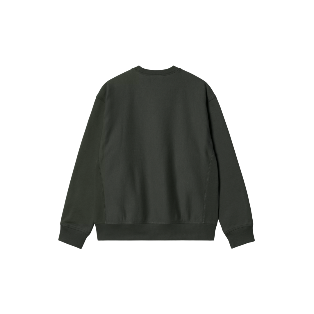SWEATSHIRT CARHARTT WIP AMERICAN SCRIPT SWEATSHIRT VERT (RAVEN) POUR HOMME