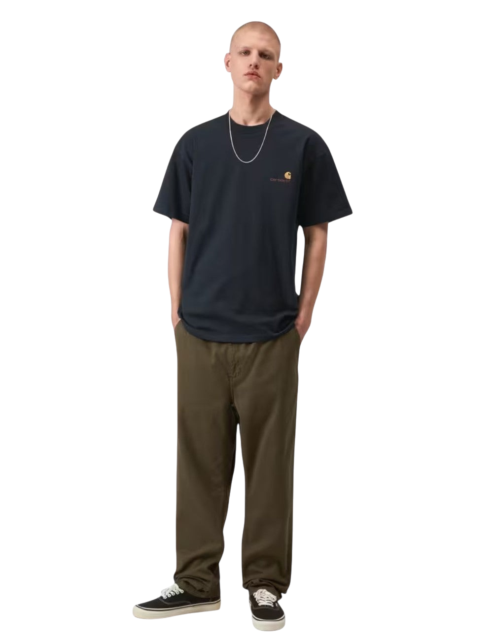 T-shirt Carhartt WIP S/S American Script T-Shirt Bleu Marine (Deep Night) 100% coton pour homme