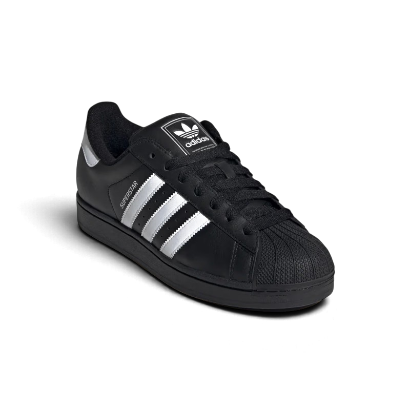 Baskets adidas Superstar 2 We Have It en cuir noir avec bandes contrastantes blanches et bout renforcé iconique