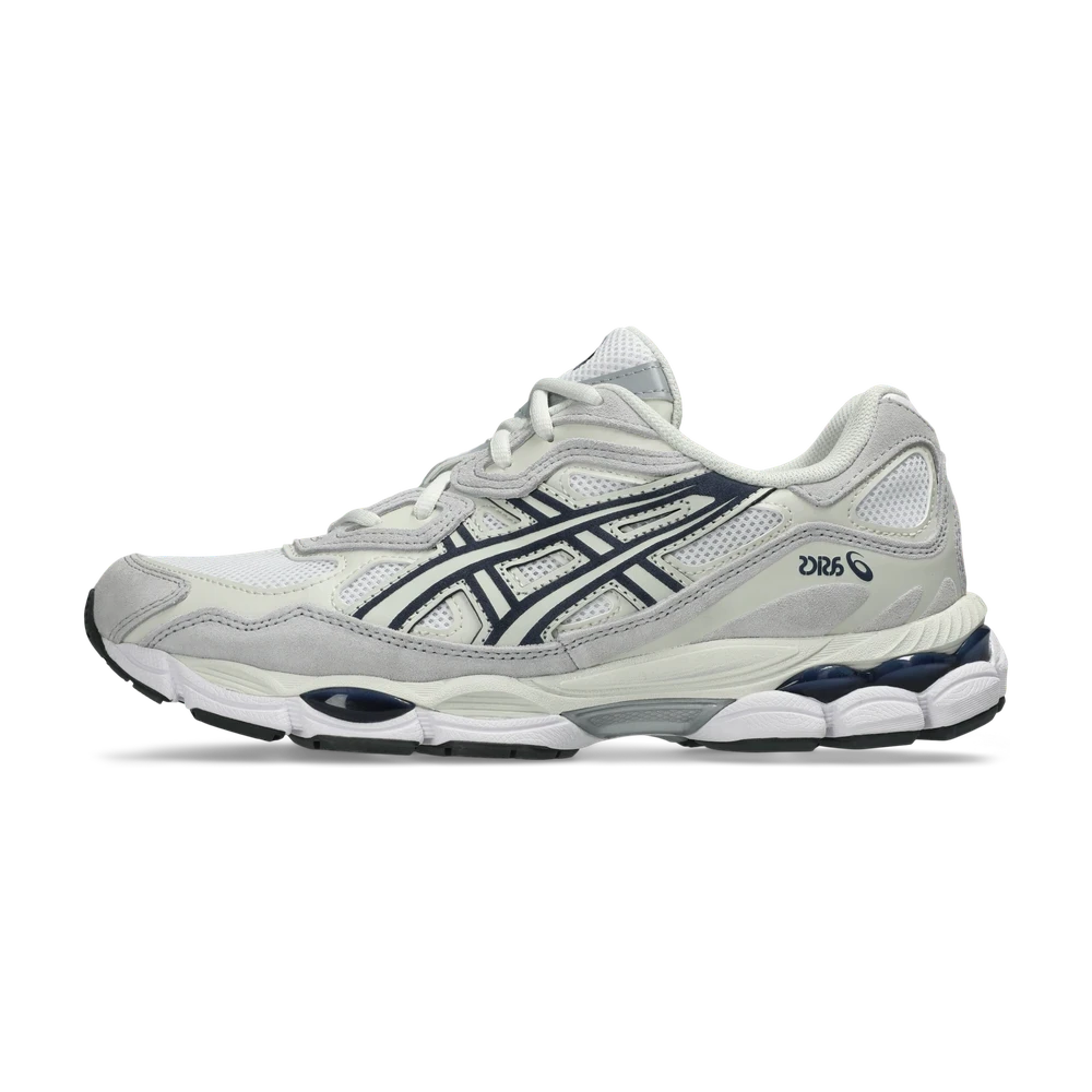 Baskets We Have It ASICS Gel-NYC blanches, bleu marine et grises en mesh avec amorti Gel pour un style urbain