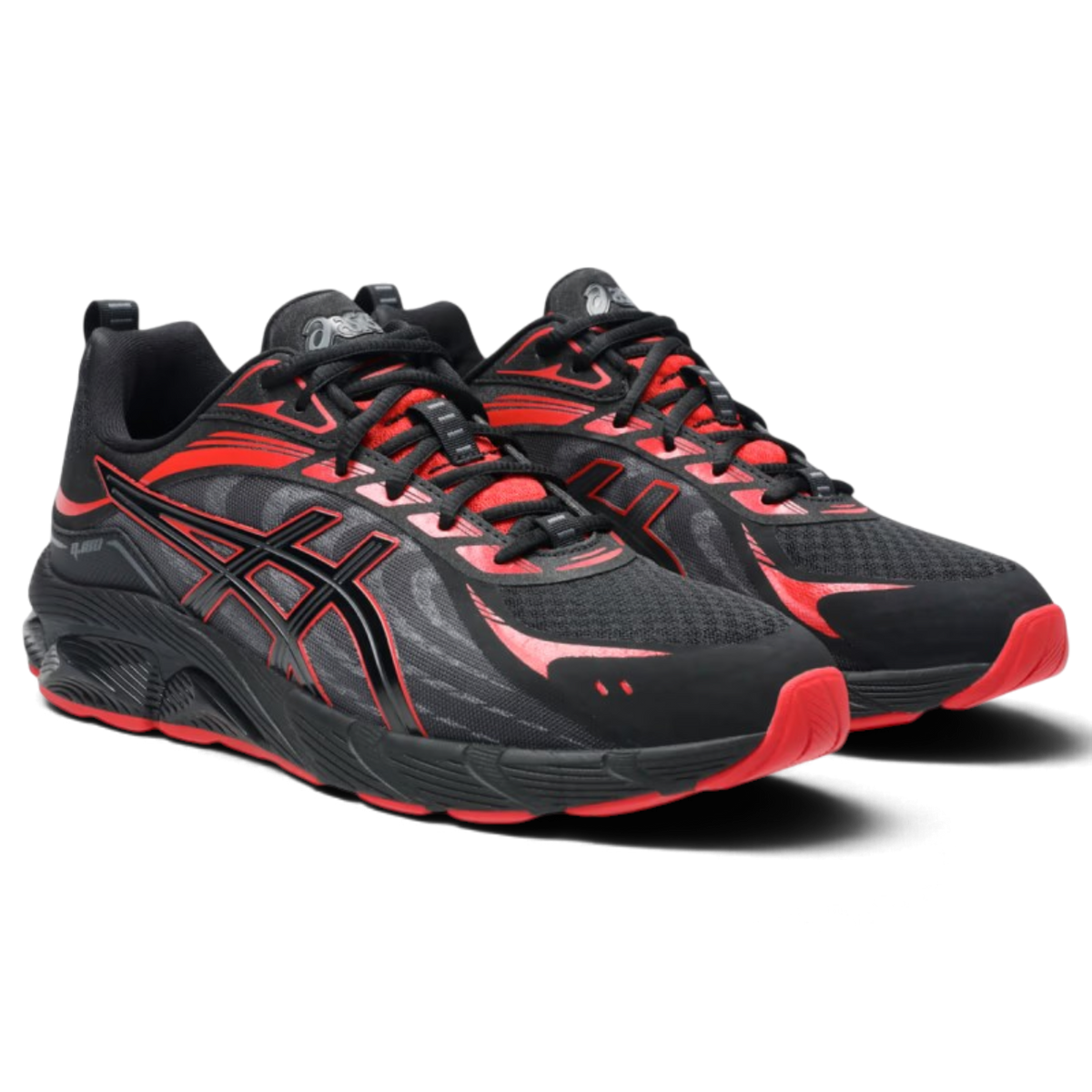 Baskets We Have It ASICS Gel-Quantum 180 VIII noires et rouges en mesh avec détails en cuir synthétique