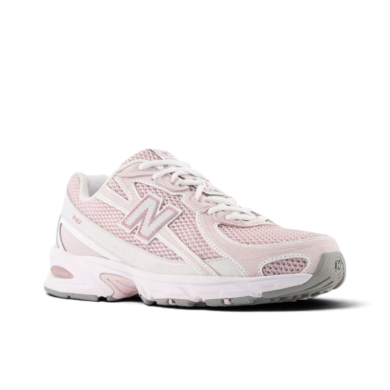 Baskets We Have It New Balance 740 en maille rose et blanc avec détails contrastés et semelle amortissante