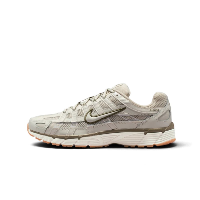 Sneakers Nike P-6000 We Have It en cuir Light Bone et nubuck Medium Olive avec semelle gomme