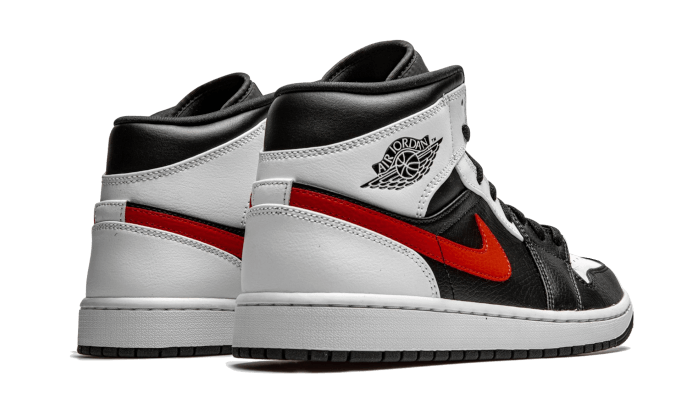 Air Jordan 1 Mid Black Chile Red White - 554724-075