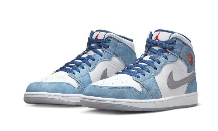 Air Jordan 1 Mid French Blue Fire Red - DN3706-401 / DR6235-401