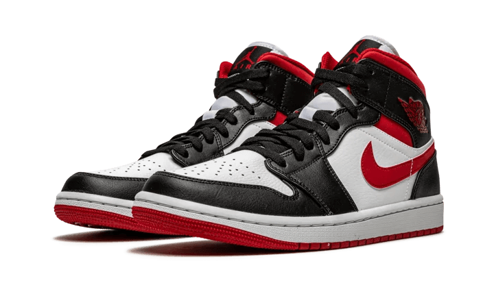 Air Jordan 1 Mid Gym Red Black White - 554724-122